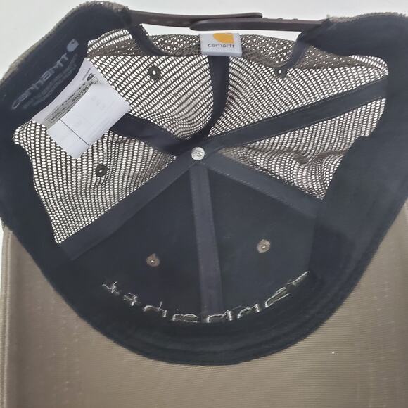 Carhartt Force Canvas Mesh-Back Logo Graphic SnapBack Trucker Hat Brown - Picture 4 of 5